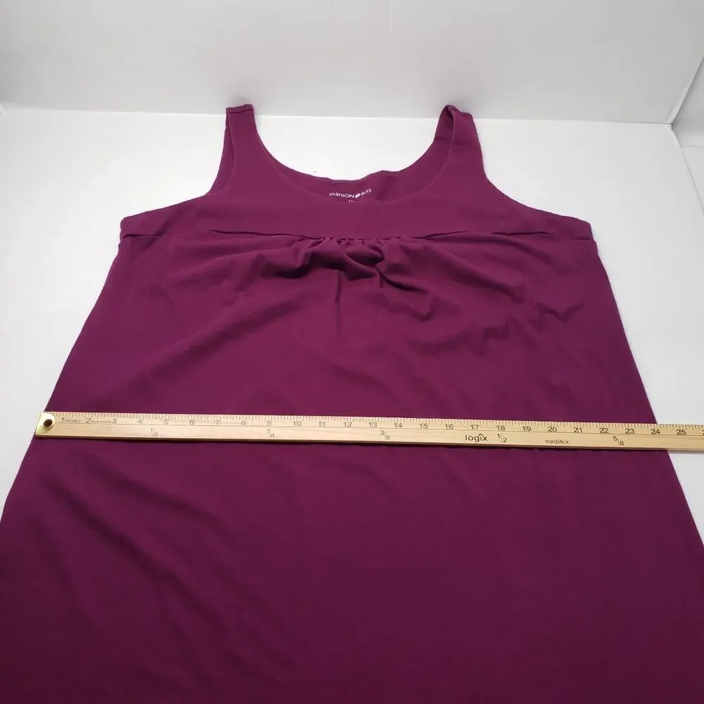 Vintage Fashion Bug Tank Dress Womens 1X Purple Sleeveless Summer Casual Cotton - Picture 5 of 16
